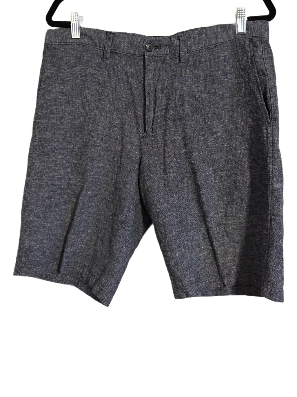 Banana Republic Navy Linen Cotton Men Shorts 34 Waist 10”Inseam - Flat Front